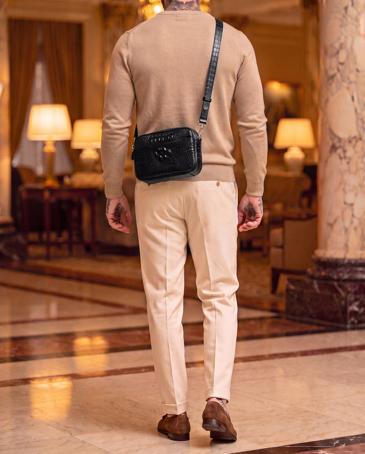 The Mayfair 28 — Crocodile Belt Bag | Black