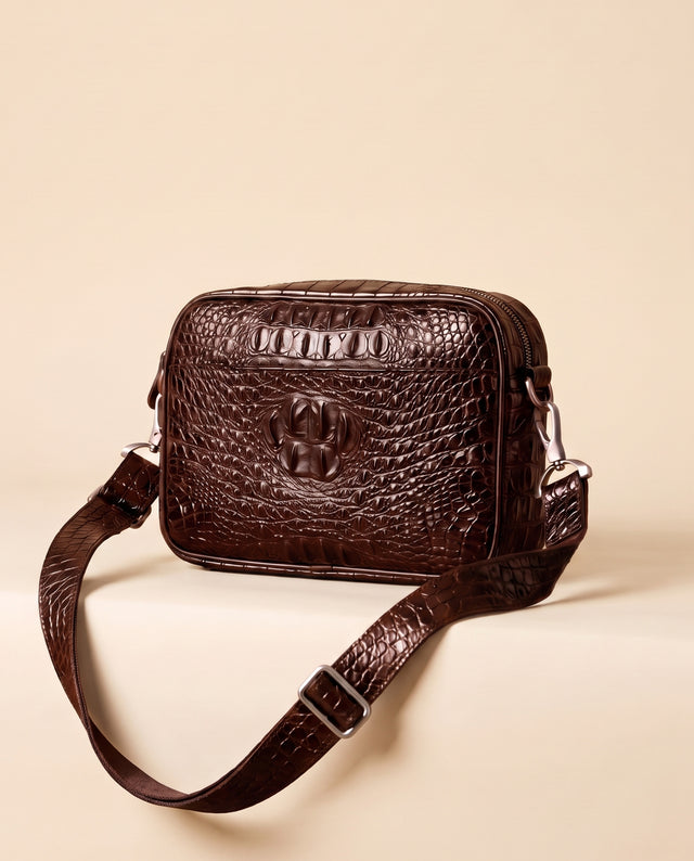 The Mayfair 28 — Crocodile Belt Bag | Brown