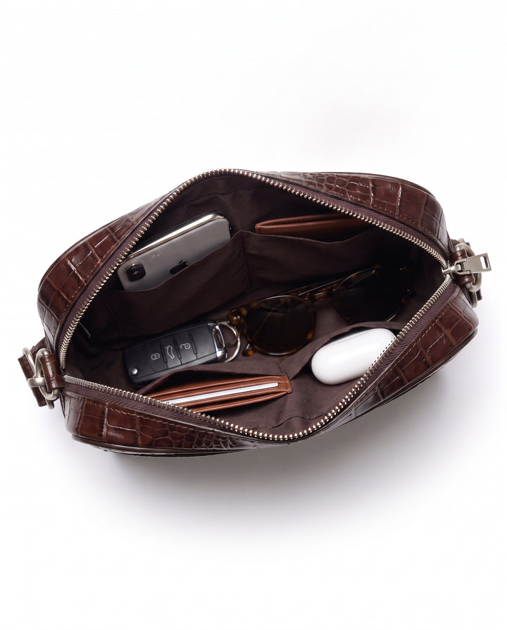 The Mayfair 28 — Crocodile Belt Bag | Brown