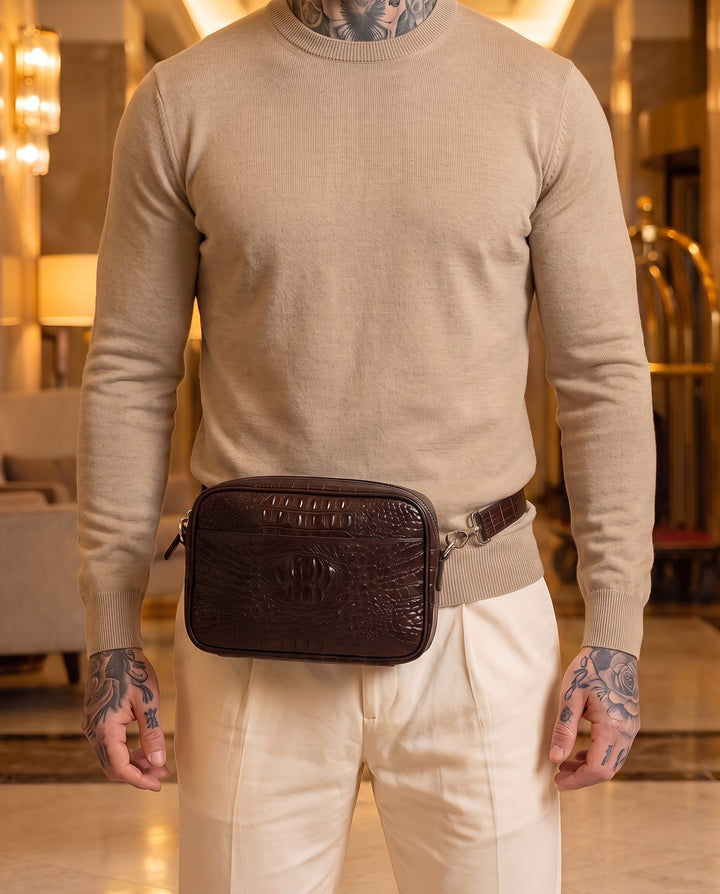 The Mayfair 28 — Crocodile Belt Bag | Brown
