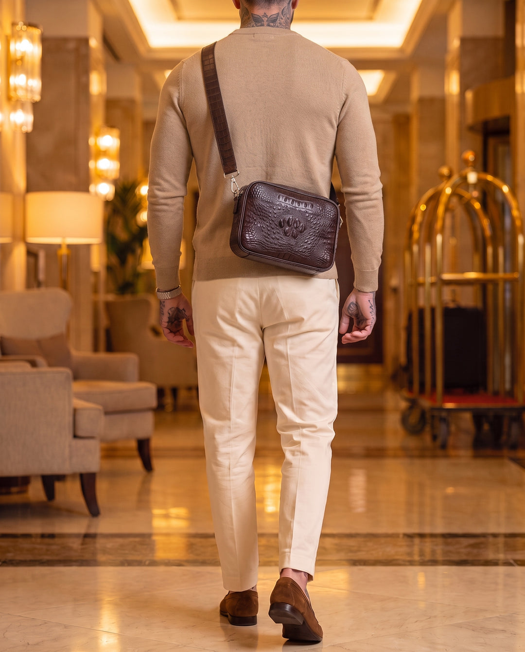 The Mayfair 28 — Crocodile Belt Bag | Brown