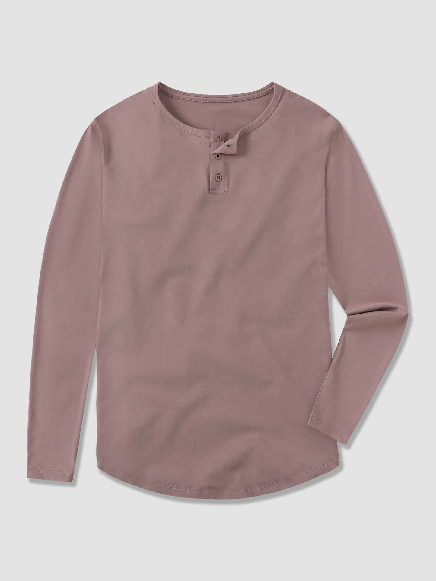 All Day Elite Henley Curve-Hem Long Sleeve