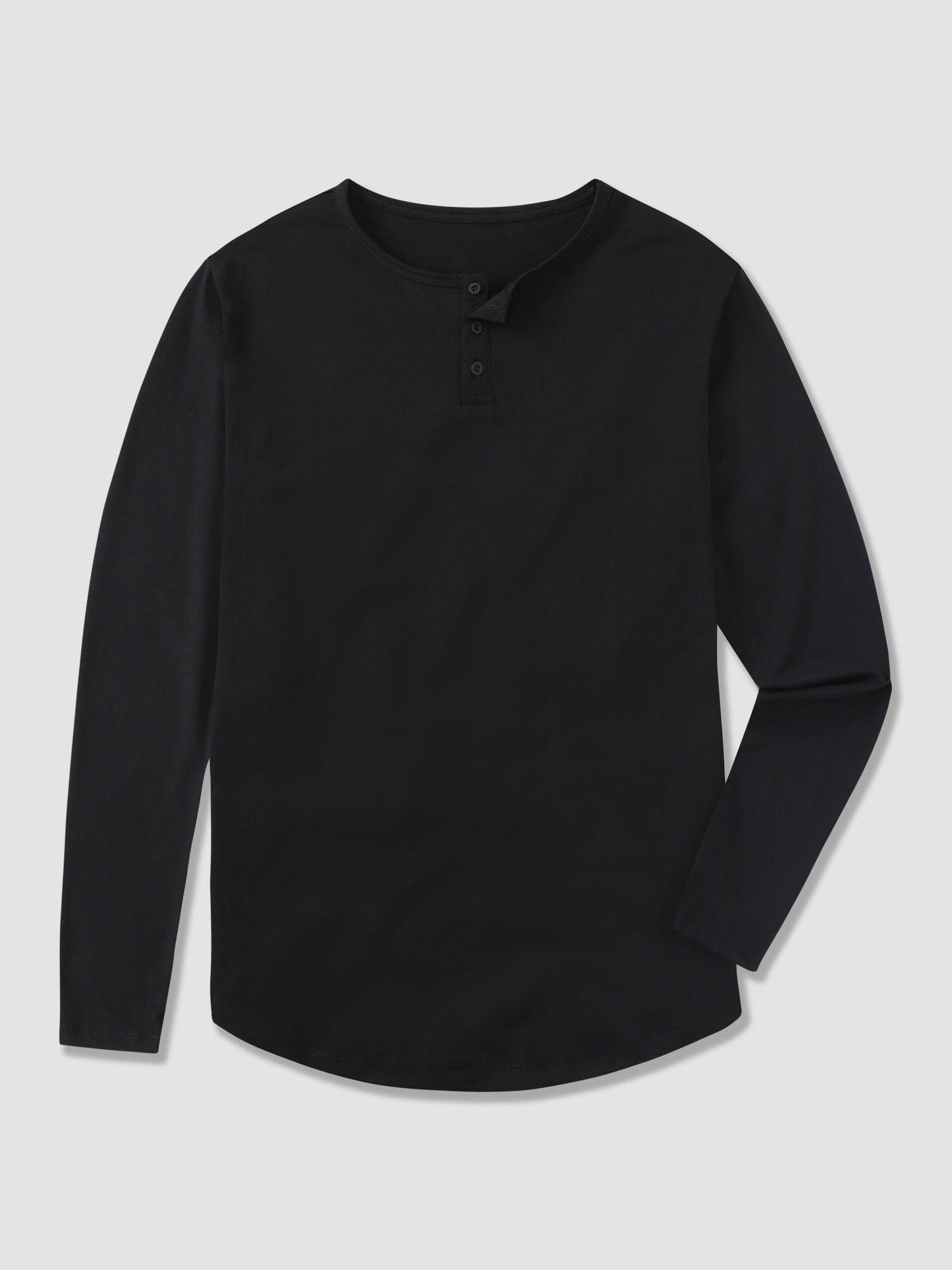 All Day Elite Henley Curve-Hem Long Sleeve