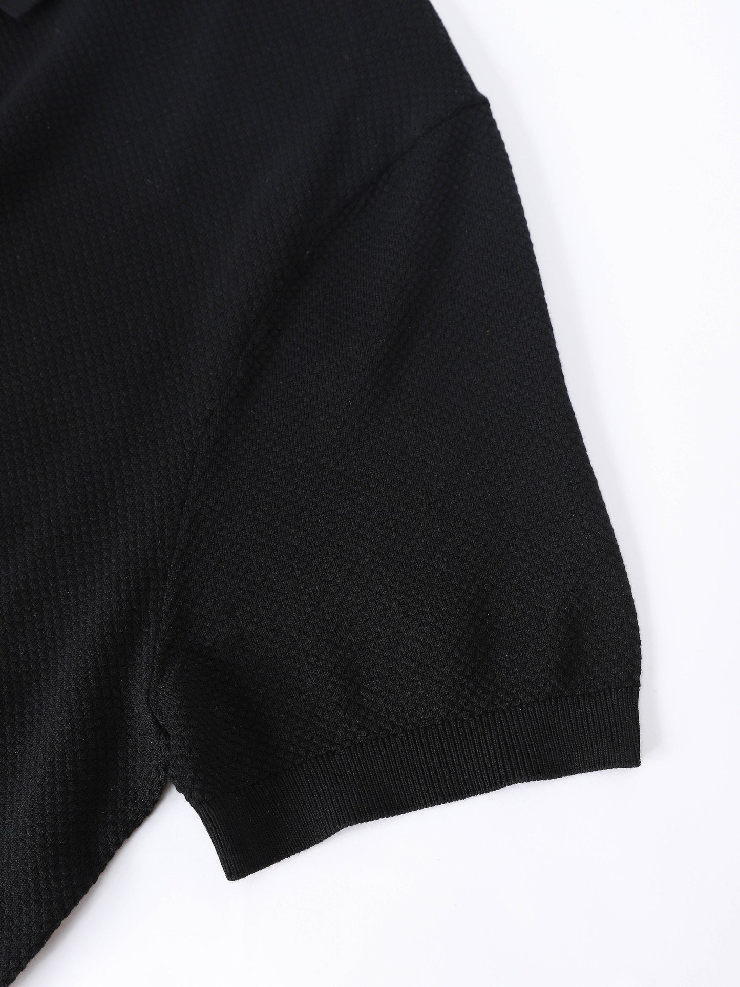 Silk Blend Short-Sleeved Knit Tech Polo