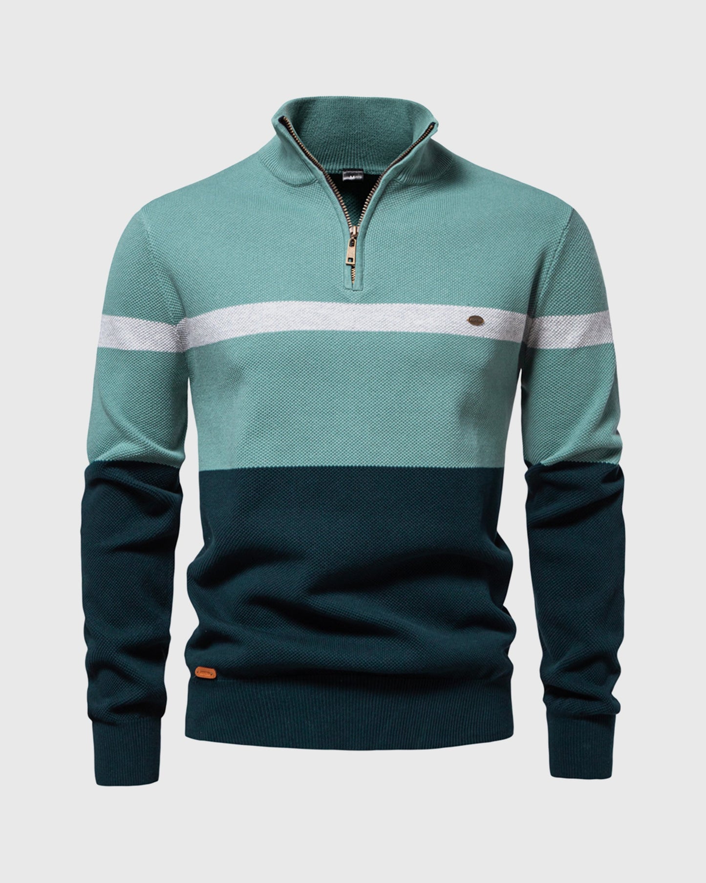 Color-Block Quarter-Zip Sweater