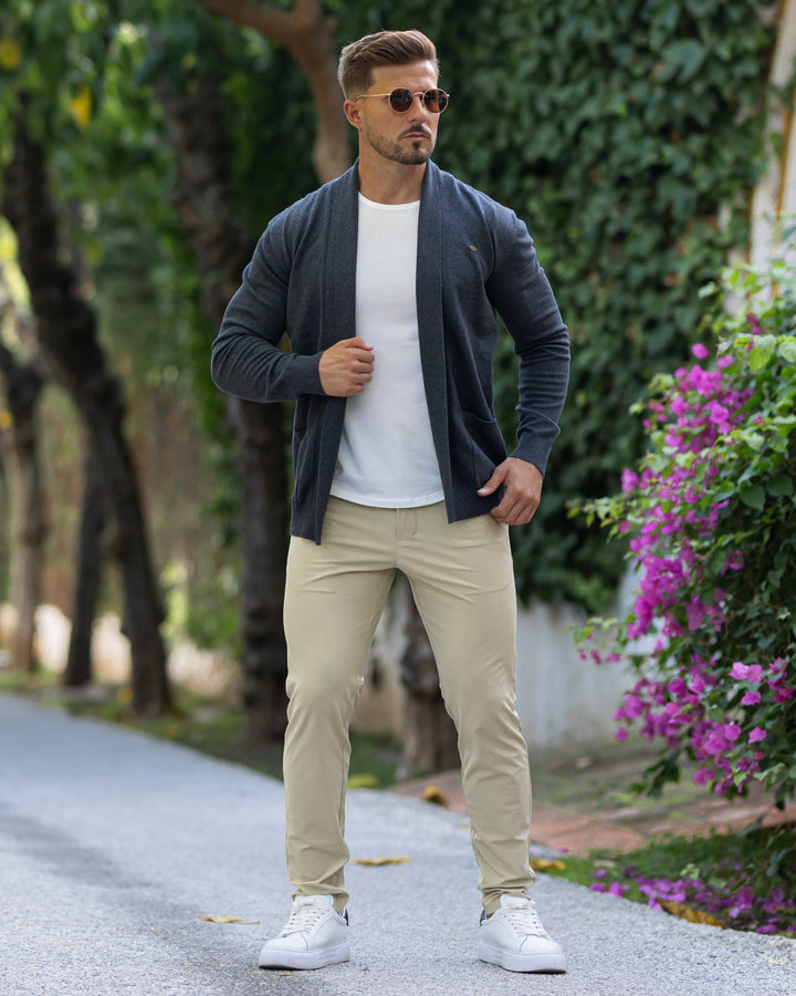 Knit Pocket Cardigan Sweater - DUVAL