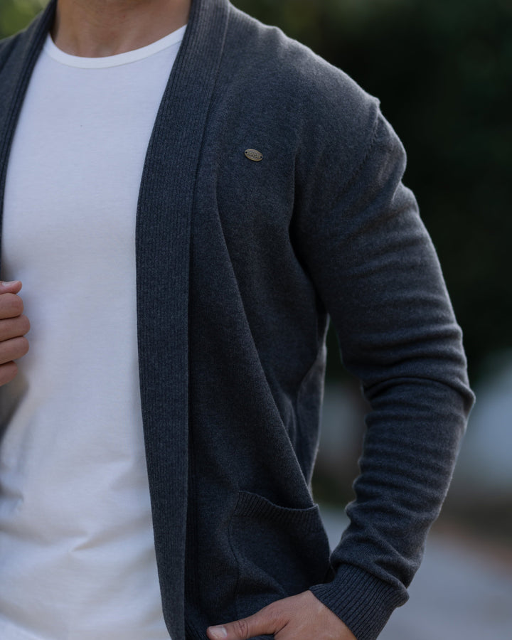 Knit Pocket Cardigan Sweater - DUVAL