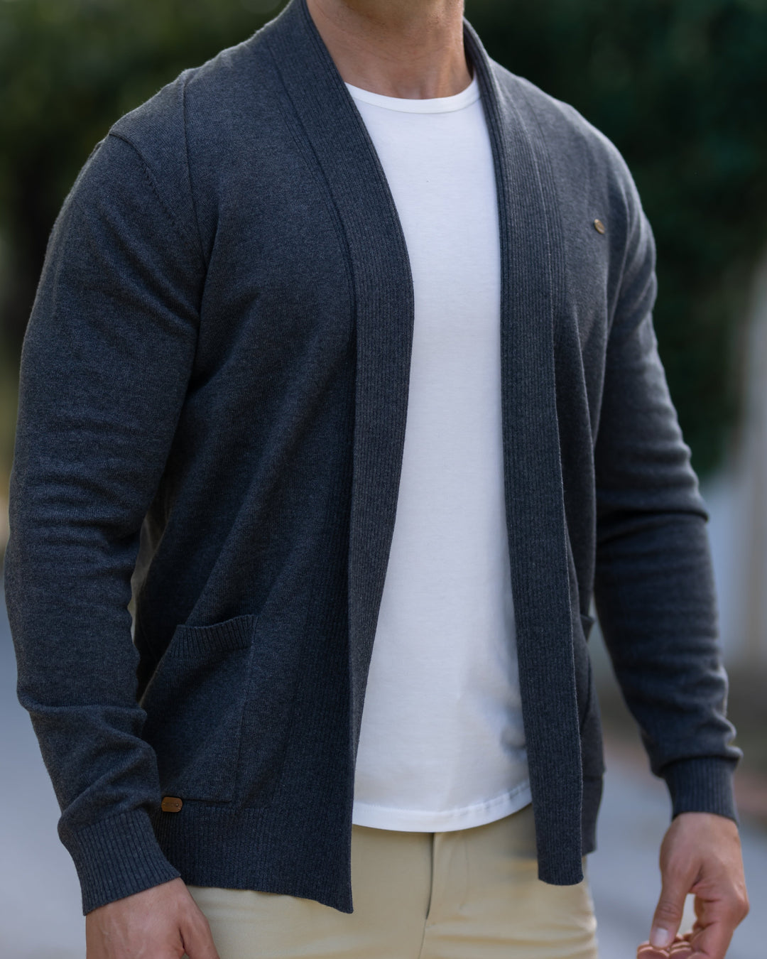 Knit Pocket Cardigan Sweater - DUVAL