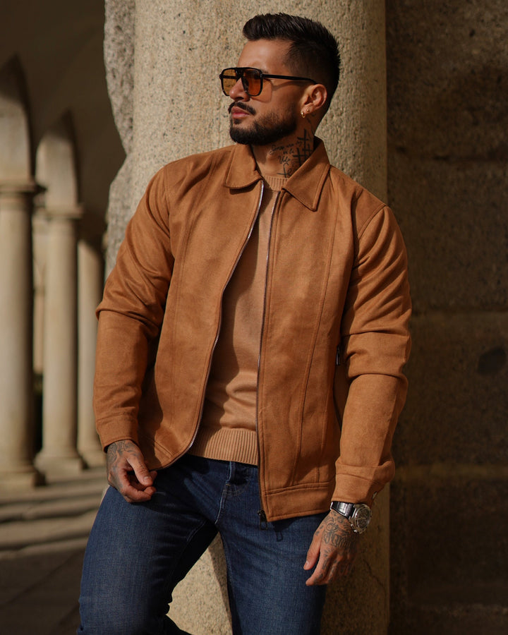 Timeless Suede Bomber Jacket - DUVAL