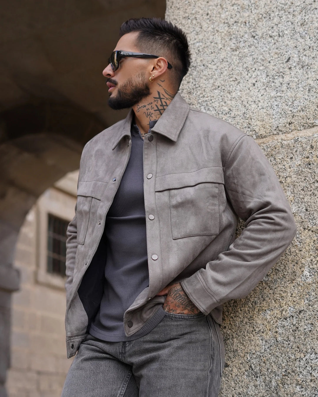 Metro Suede Utility Jacket - DUVAL