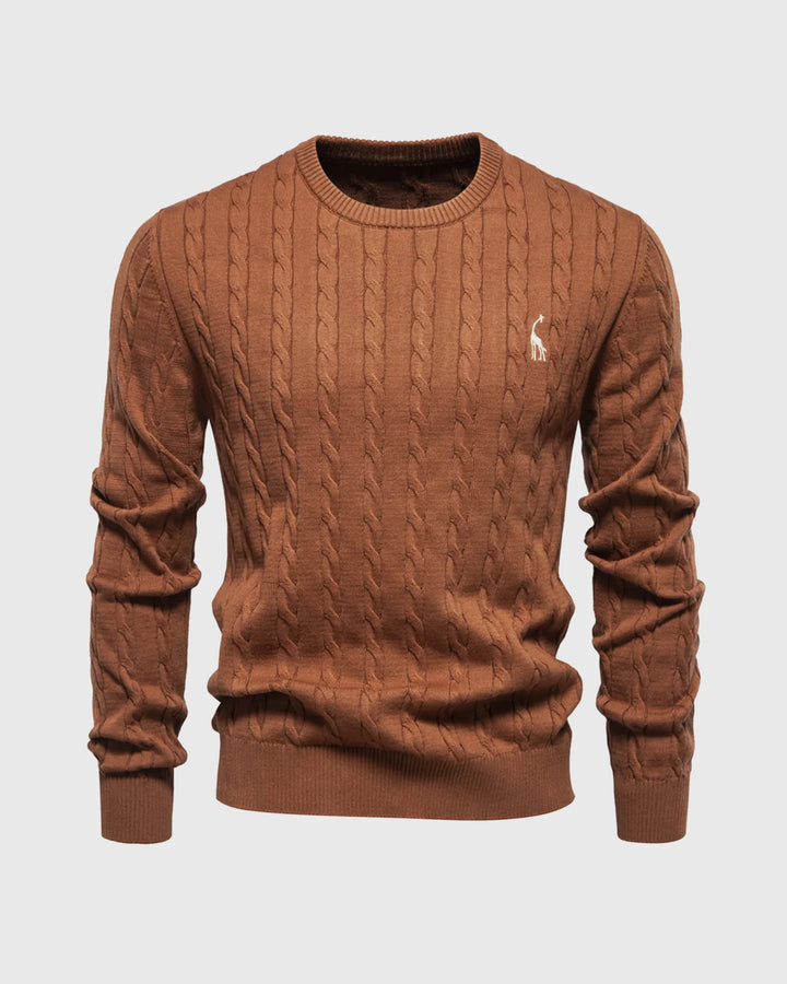 Giraffe Cable Knit Sweater - DUVAL