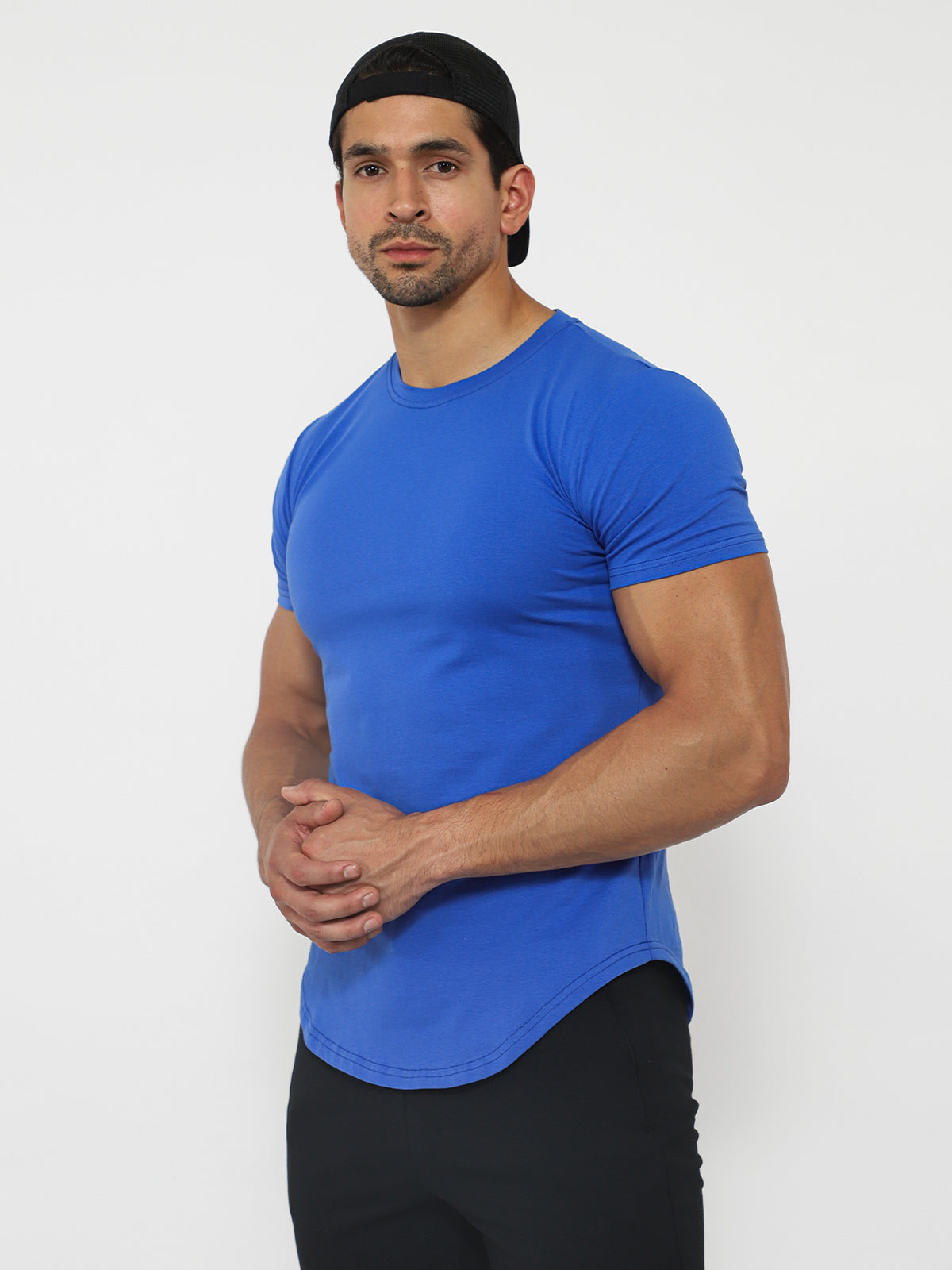 Kore Curved Hem T-shirt Muscle Fit Tech Crew Neck