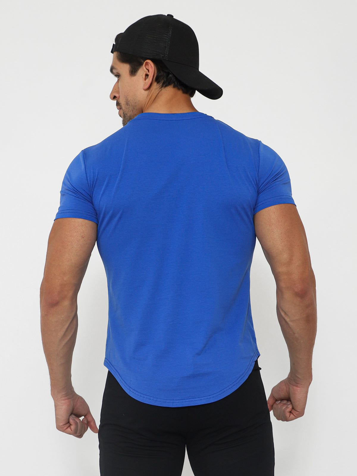 Kore Curved Hem T-shirt Muscle Fit Crew Neck-New