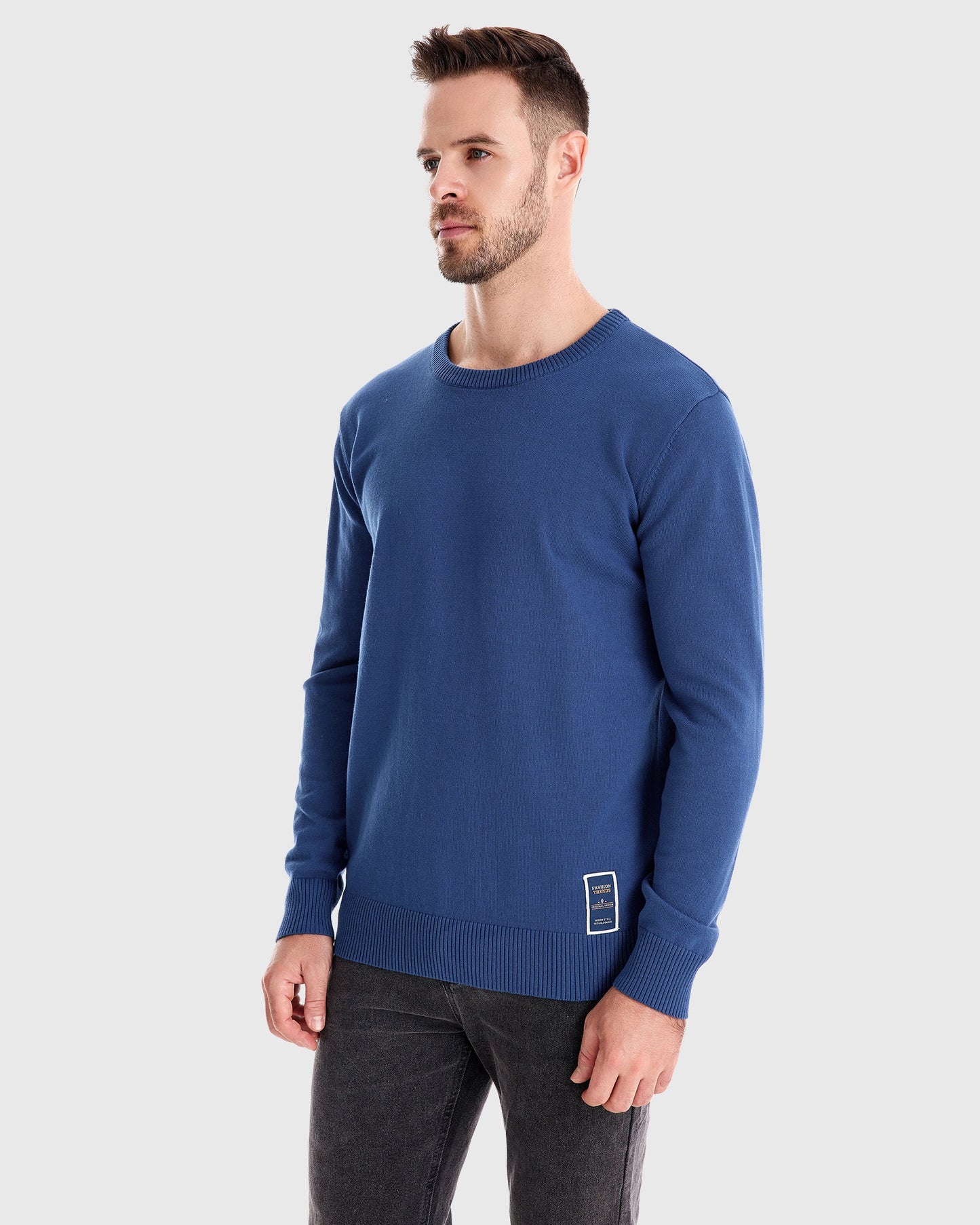 Ribbed Crew Neck Sweater