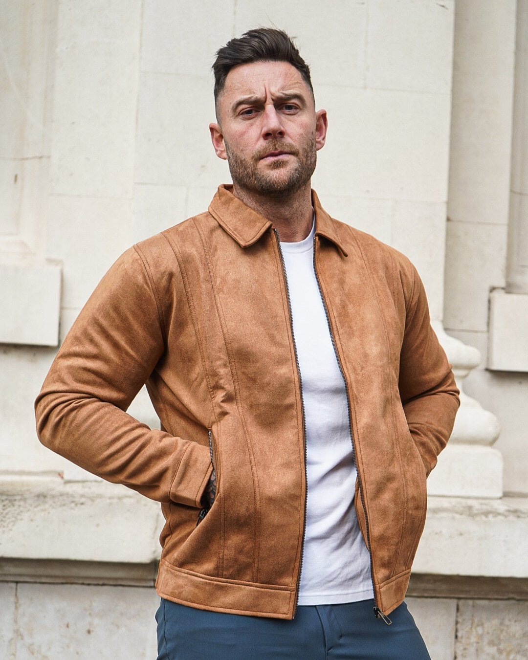 Timeless Suede Bomber Jacket - DUVAL