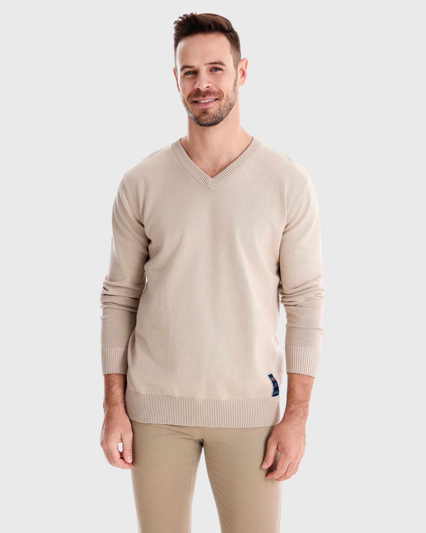 Ribbed V Neck Sweater