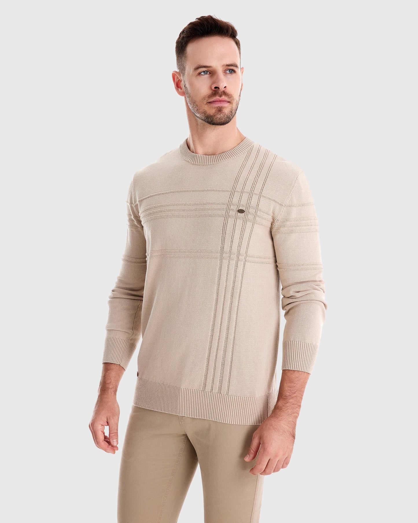 Crosshatch Crew Neck Sweater