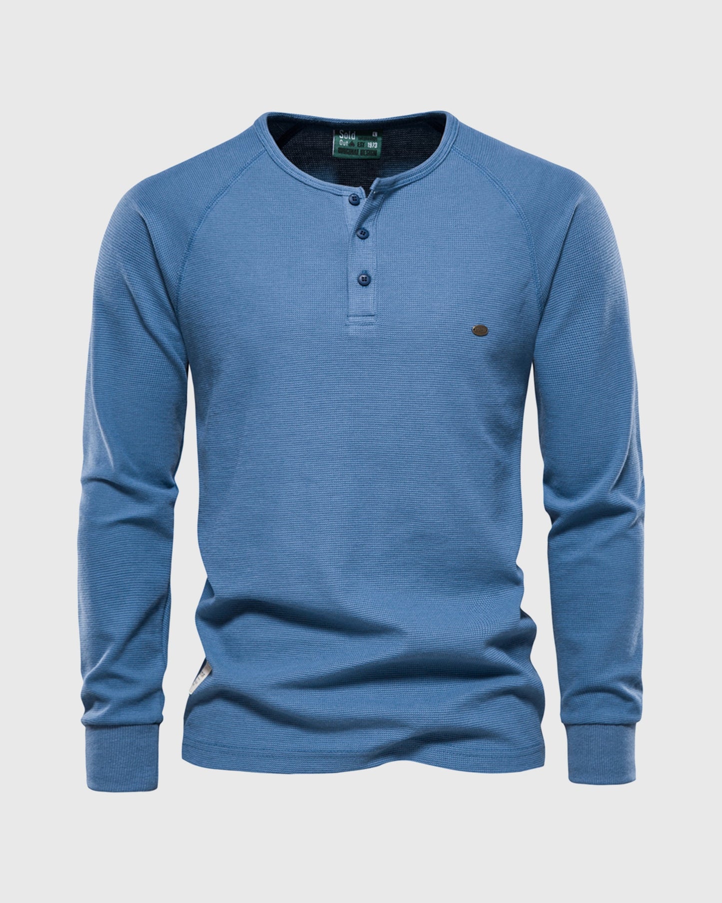 Waffle Henley Long Sleeve T-Shirt