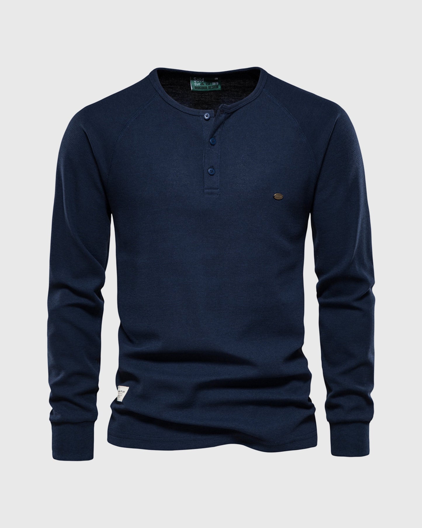 Waffle Henley Long Sleeve T-Shirt