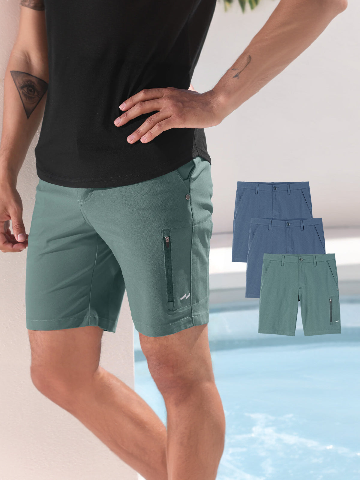 3 Pack All Day Elite Performance™ Chino Shorts