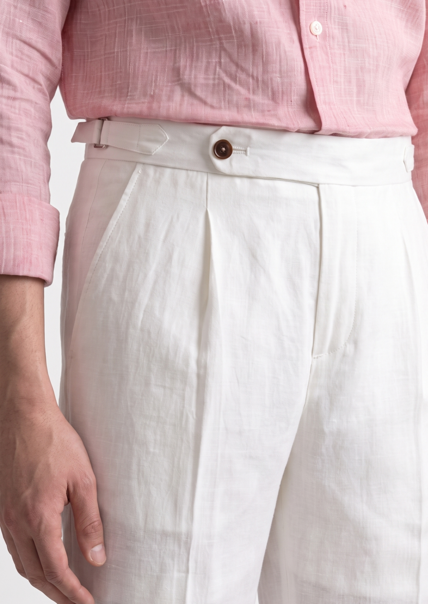 Tuscany Pleated Coastal Trousers - White