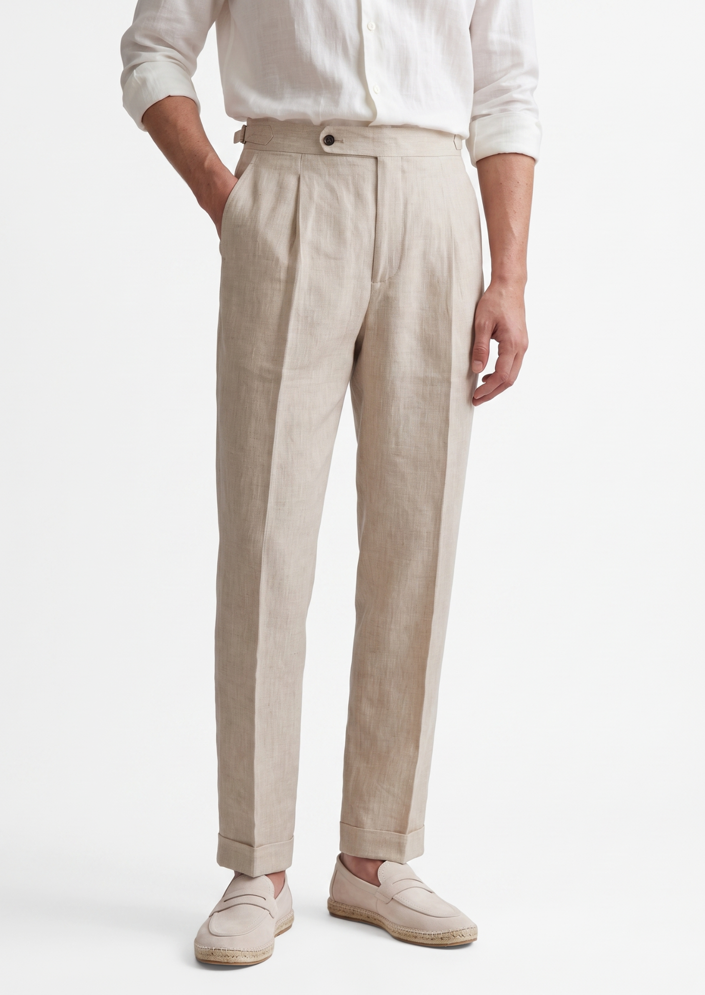 Tuscany Pleated Coastal Trousers - Ivory