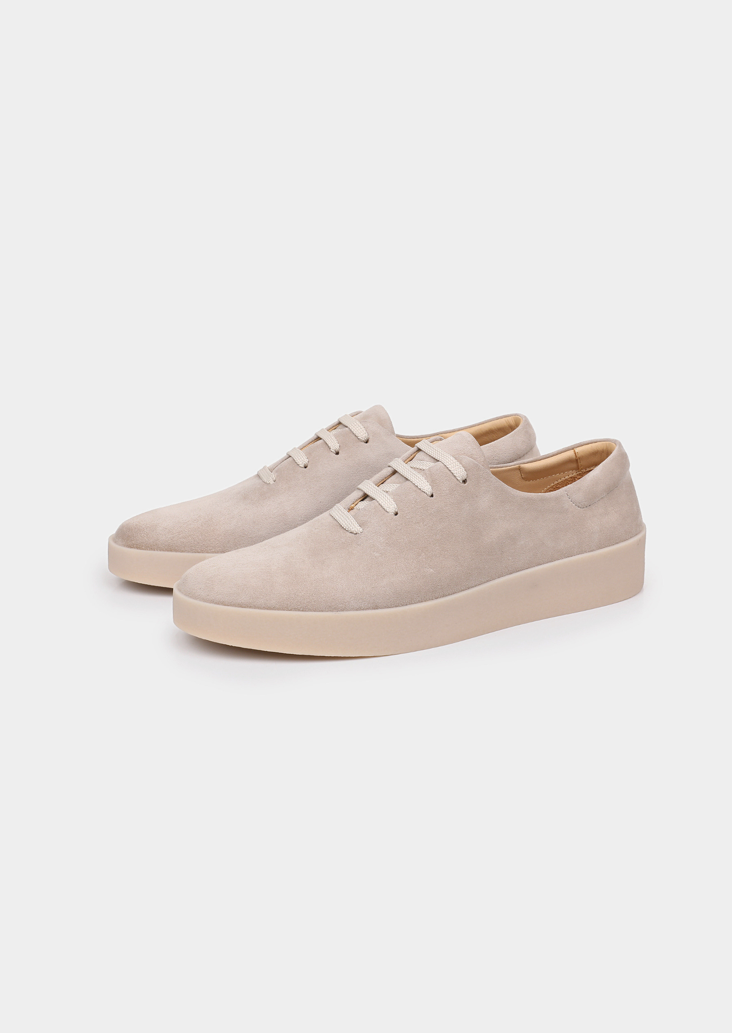 Light Gray Minimal Suede Sneakers