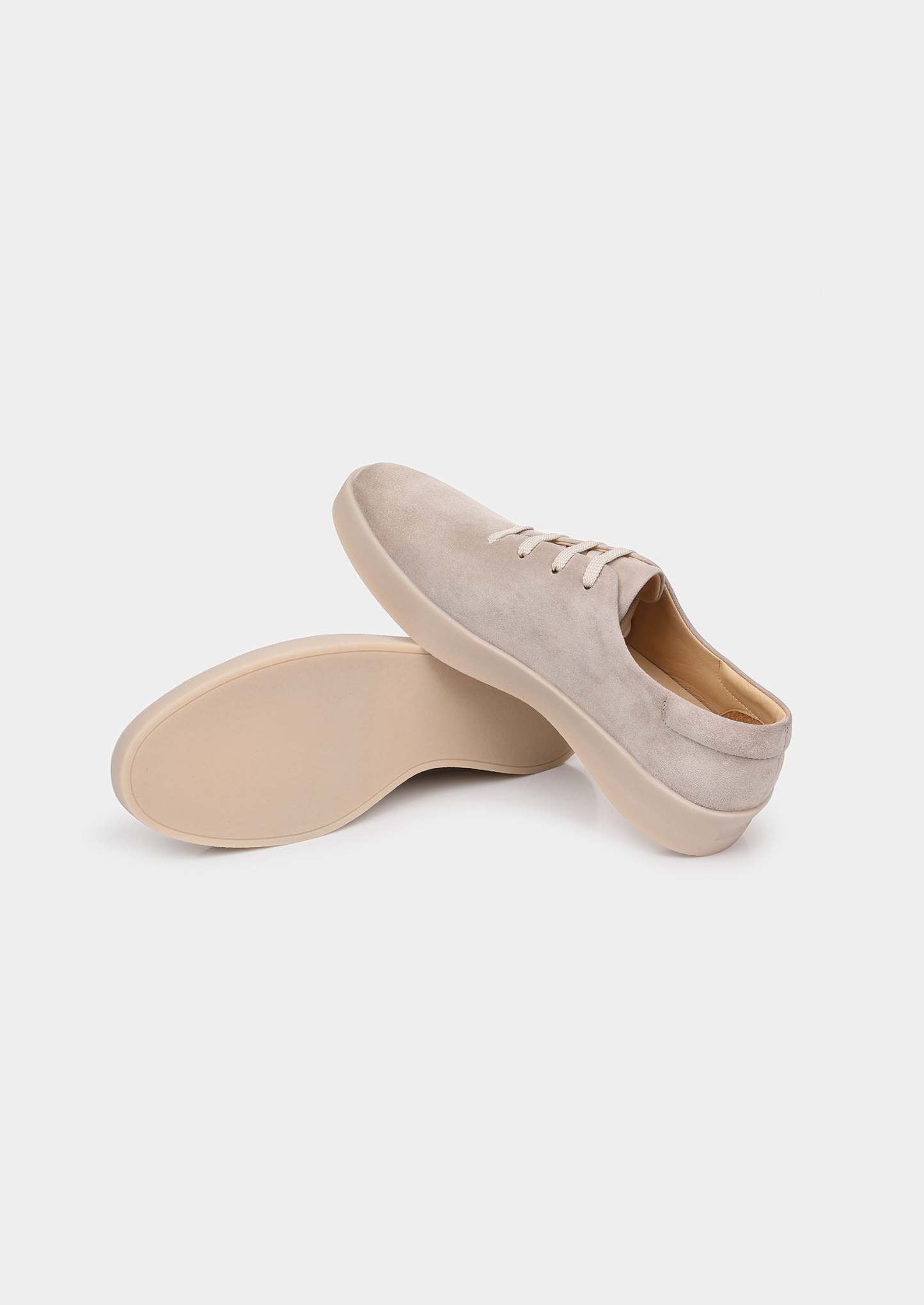 Light Gray Minimal Suede Sneakers