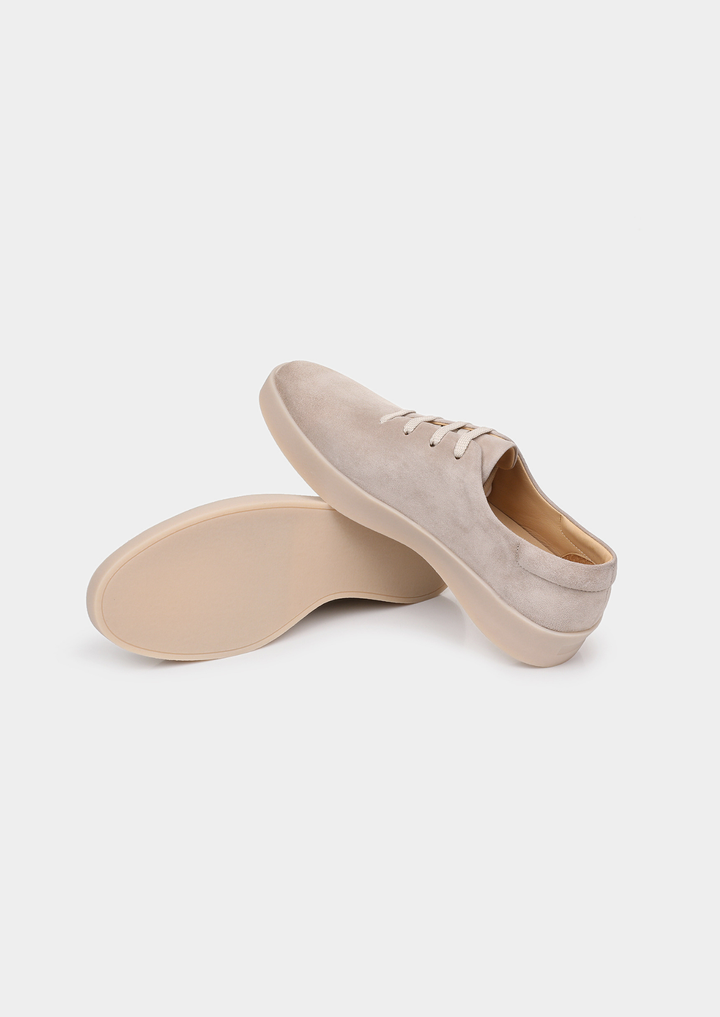 Light Gray Minimal Suede Sneakers