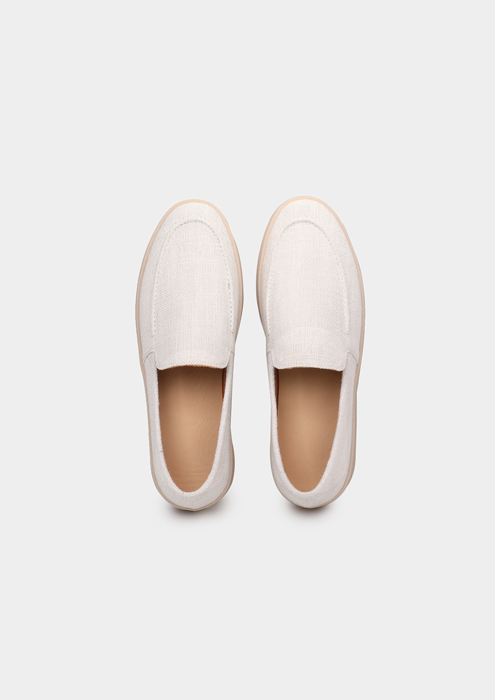 White Linen City Loafers