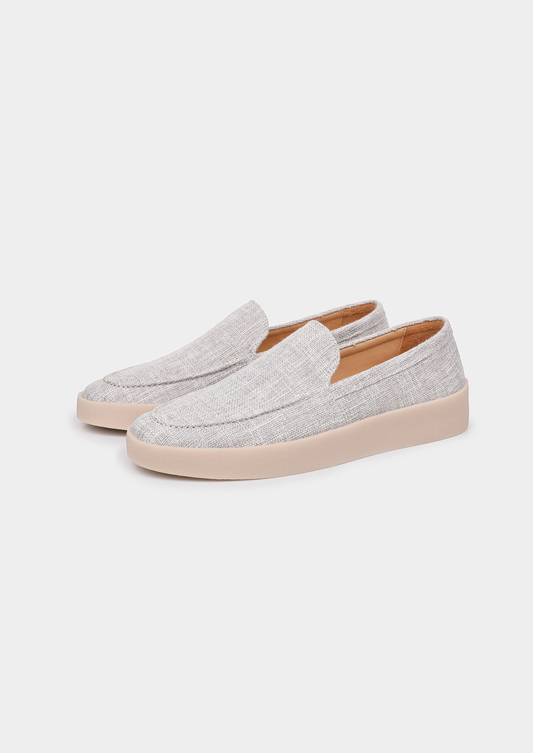 Gray Linen City Loafers