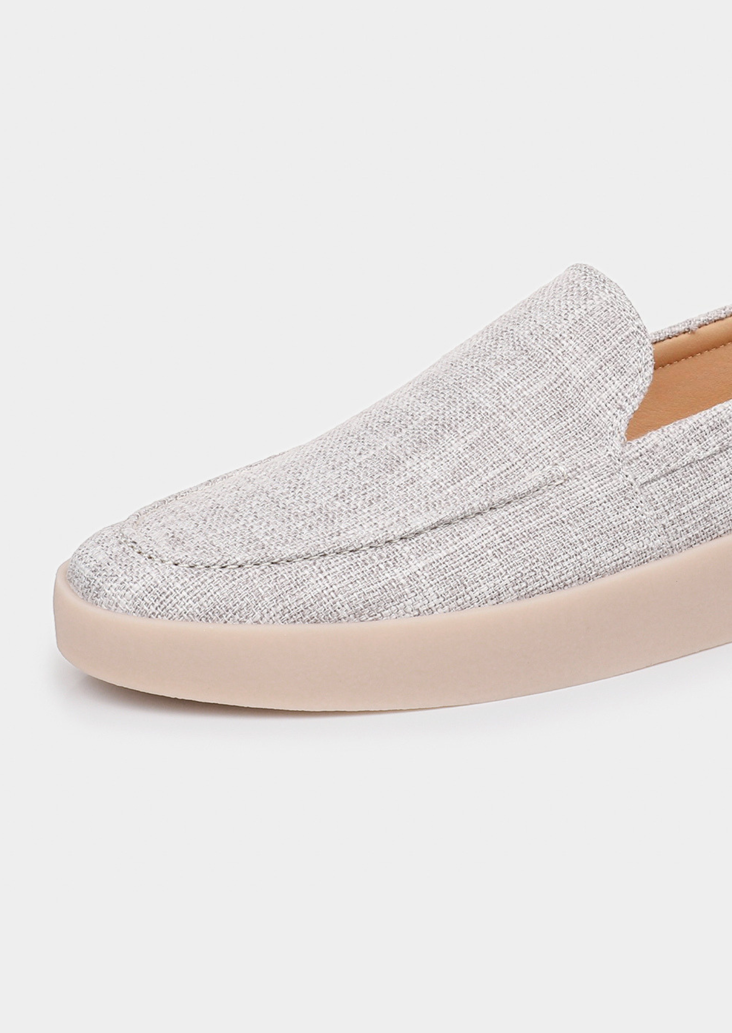 Gray Linen City Loafers