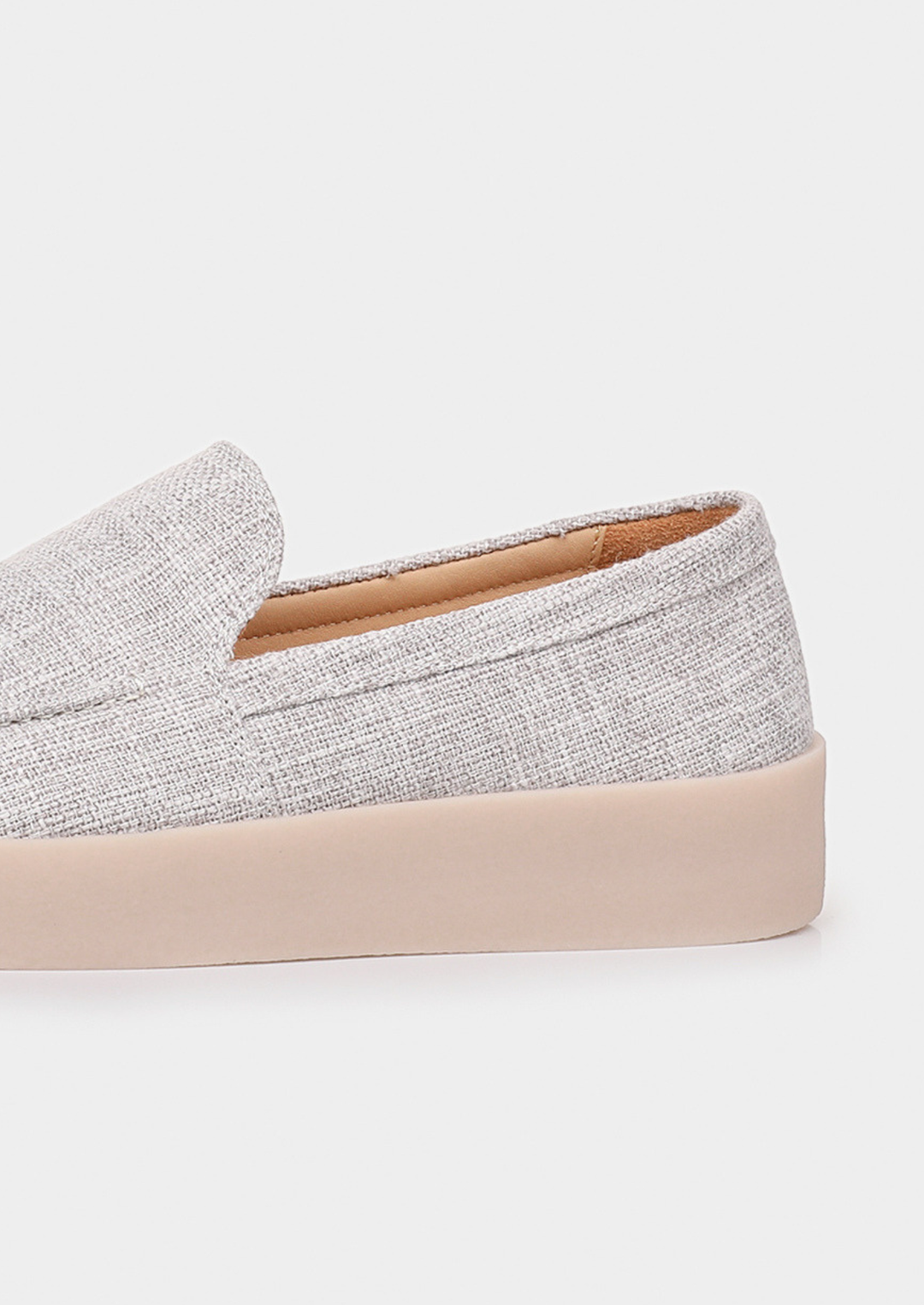 Gray Linen City Loafers