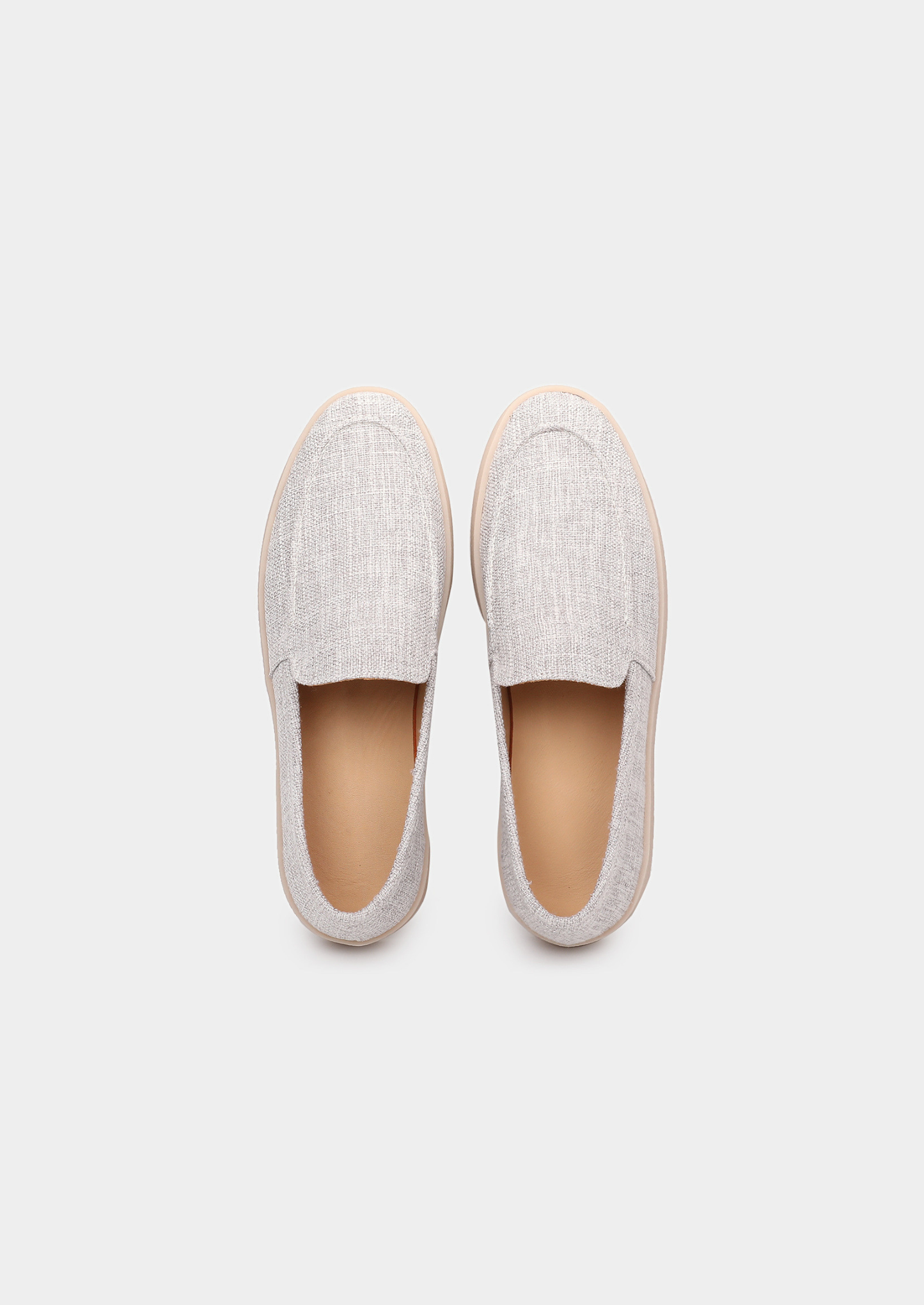 Gray Linen City Loafers