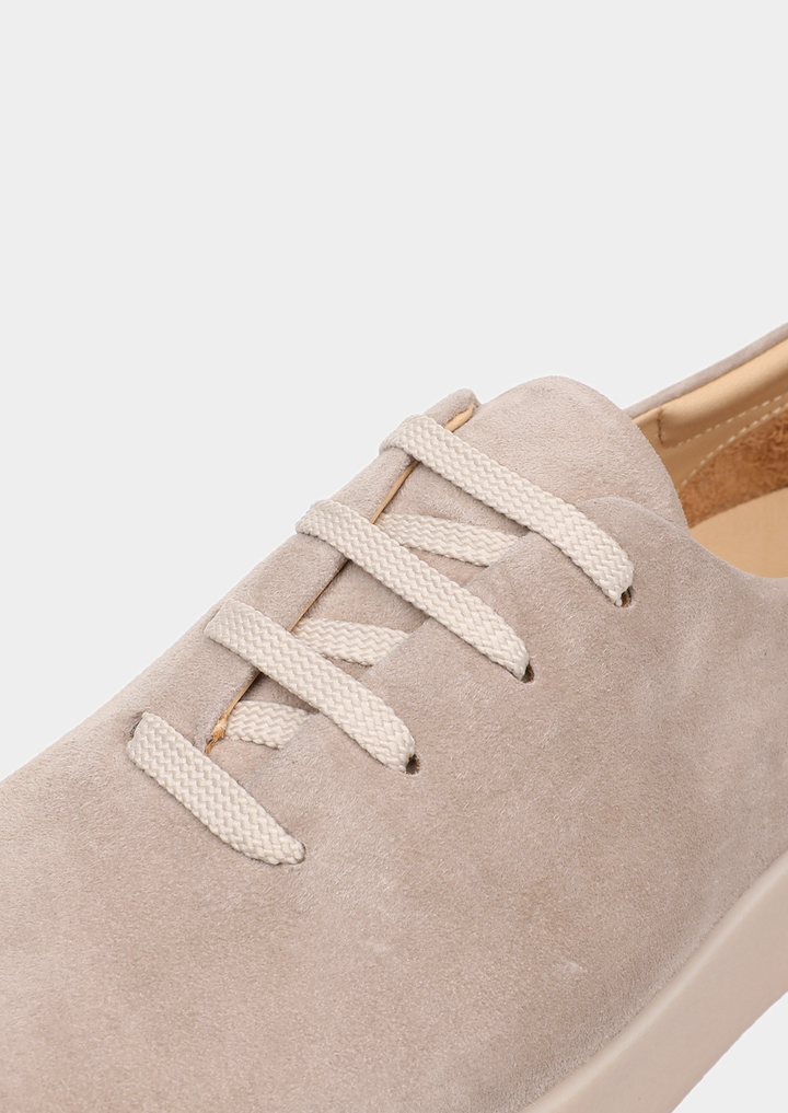 Light Gray Minimal Suede Sneakers