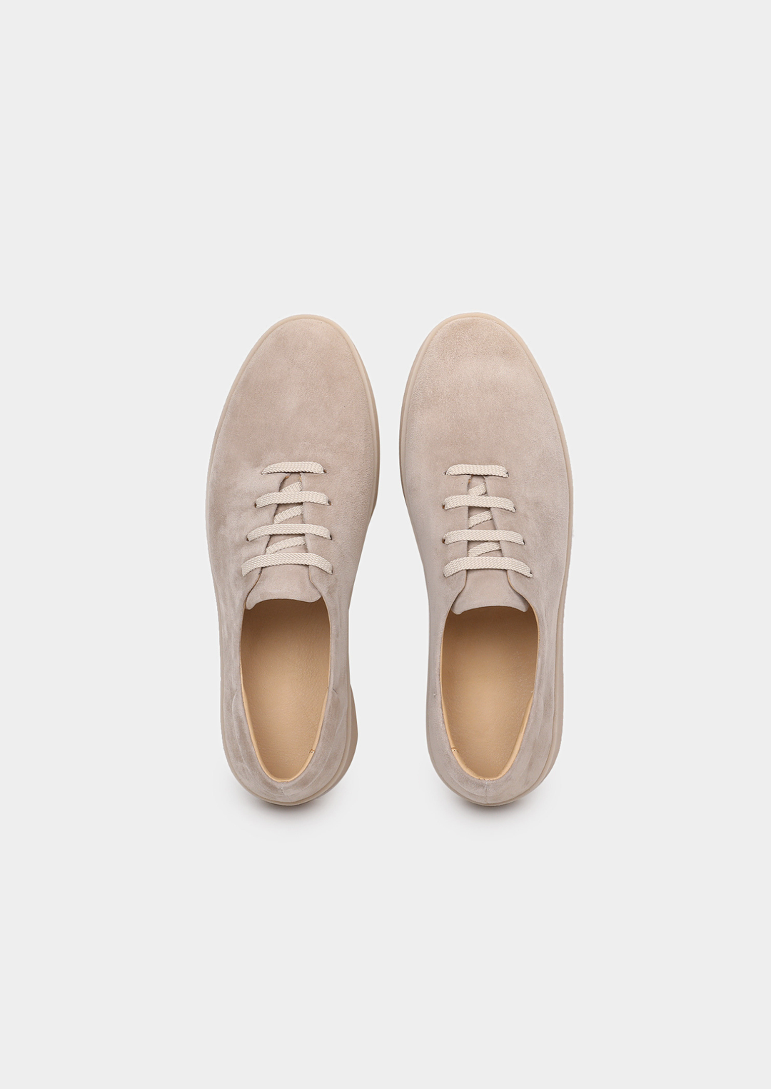 Light Gray Minimal Suede Sneakers