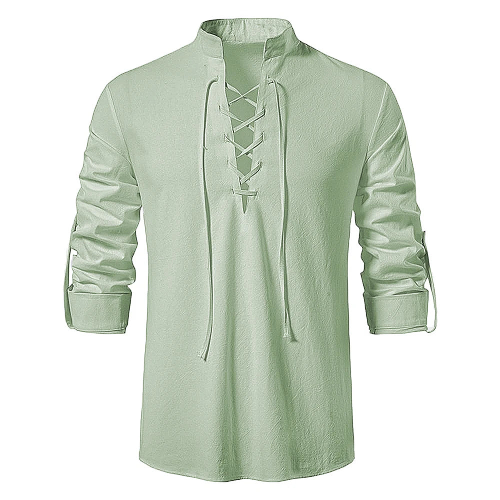 Men's Linen Fashion String Top Shirt