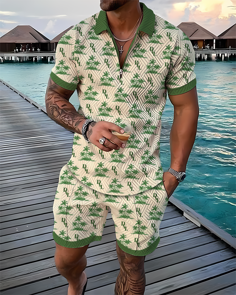 Kush Palms DVL Polo Shirt And Shorts Co-Ord - DUVAL