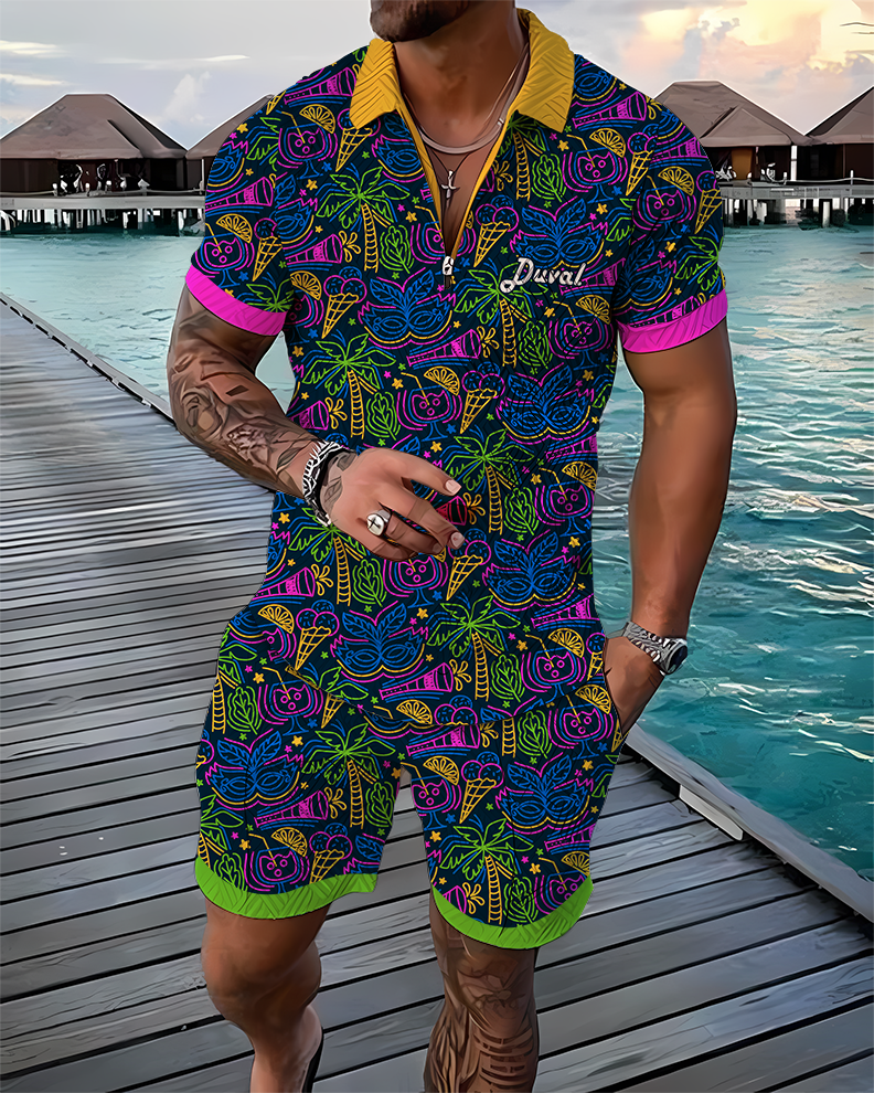 Snack Bar Palms DUVAL Polo Shirt And Shorts Co-Ord - DUVAL