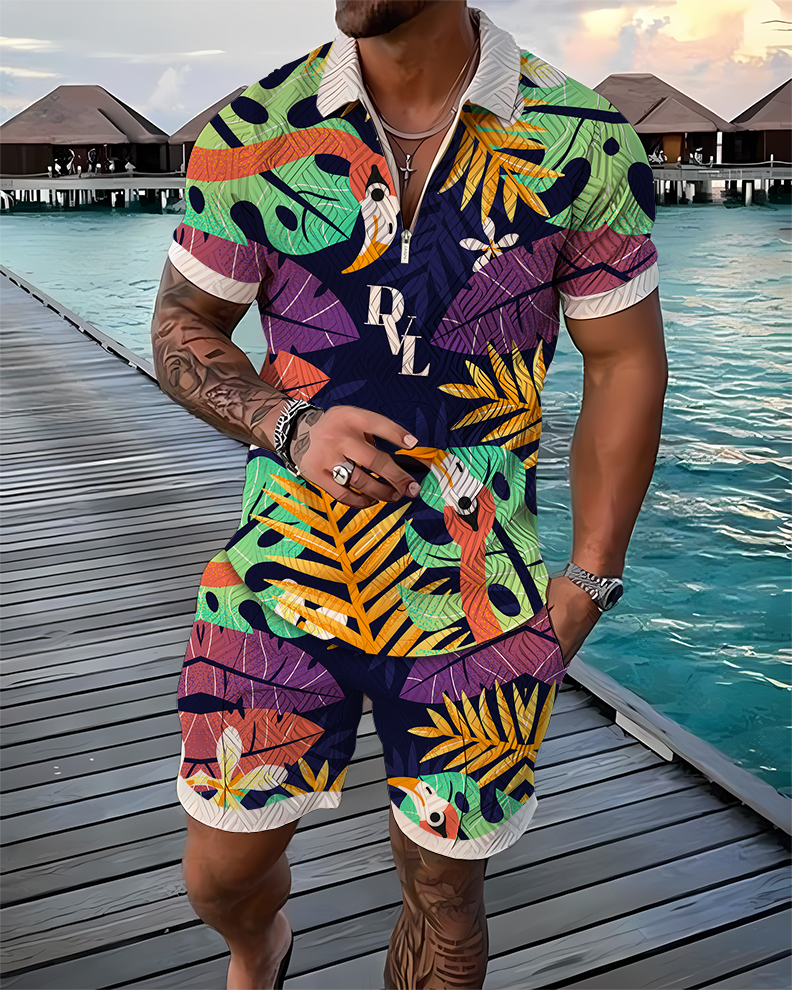 Reef DVL Polo Shirt And Shorts Co-Ord