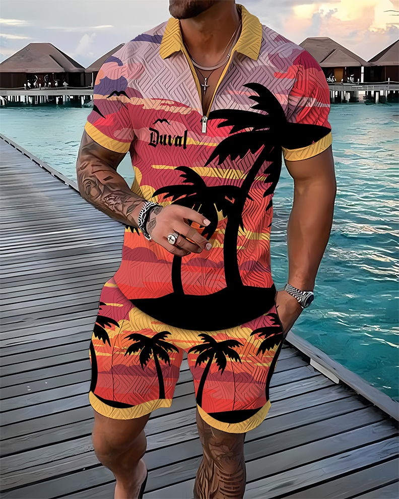 Beachfront Polo Shirt And Shorts Co-Ord - DUVAL