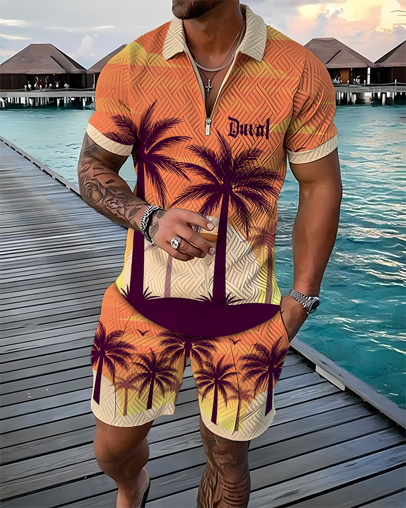 Sunlit Polo Shirt And Shorts Co-Ord - DUVAL