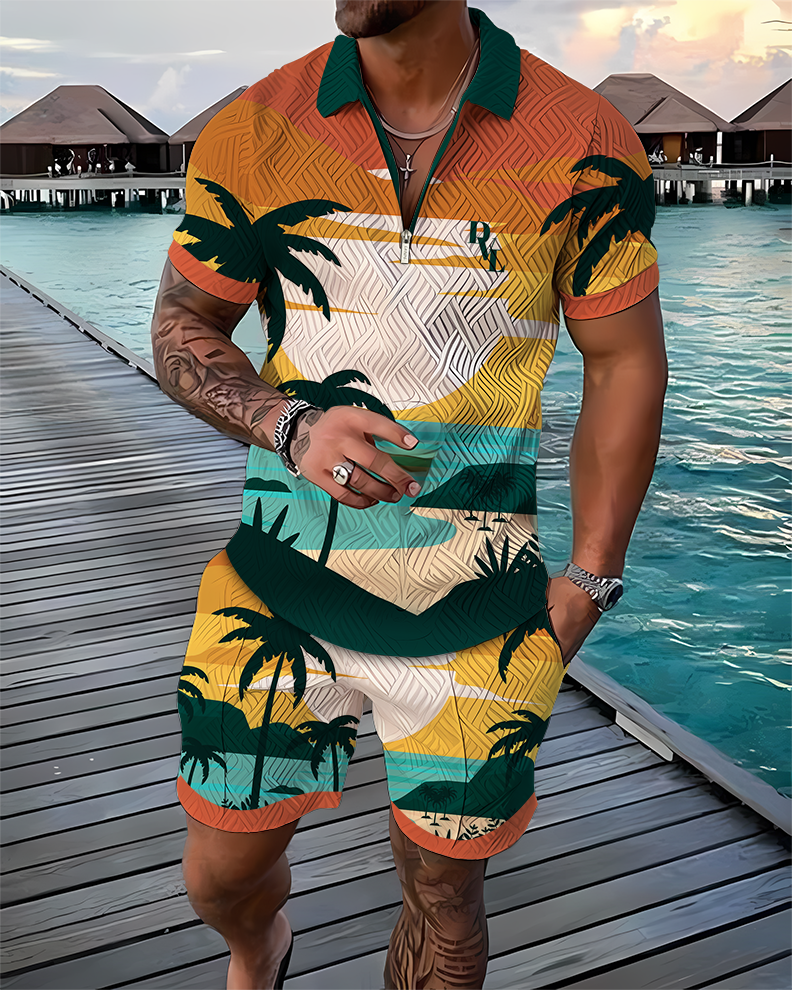 Sundrenched Polo Shirt And Shorts Co-Ord - DUVAL