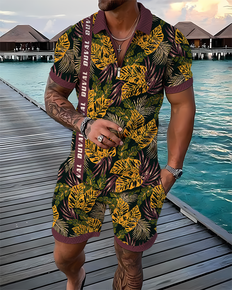 Leaflet Duval Taped Polo Shirt And Shorts Co-Ord - DUVAL