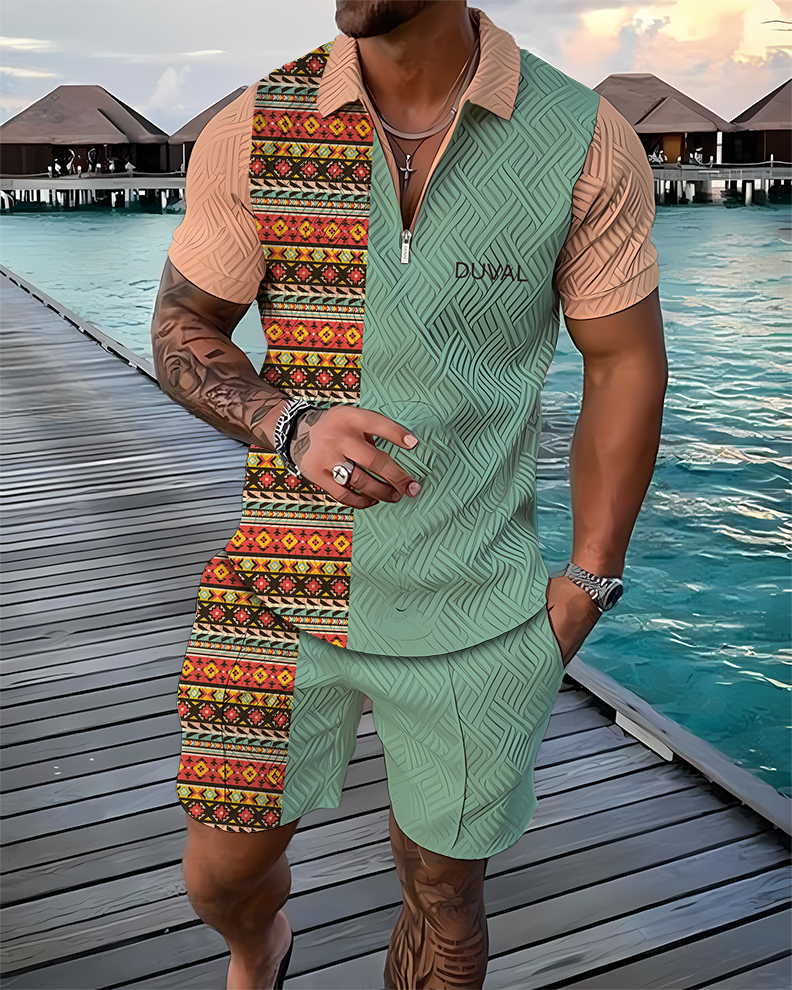 Timeless Traveler Polo Shirt And Shorts Co-Ord - DUVAL
