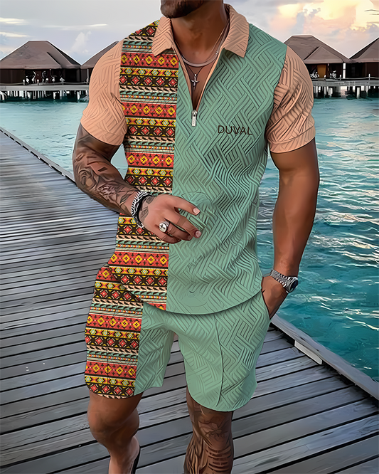 Timeless Traveler Polo Shirt And Shorts Co-Ord