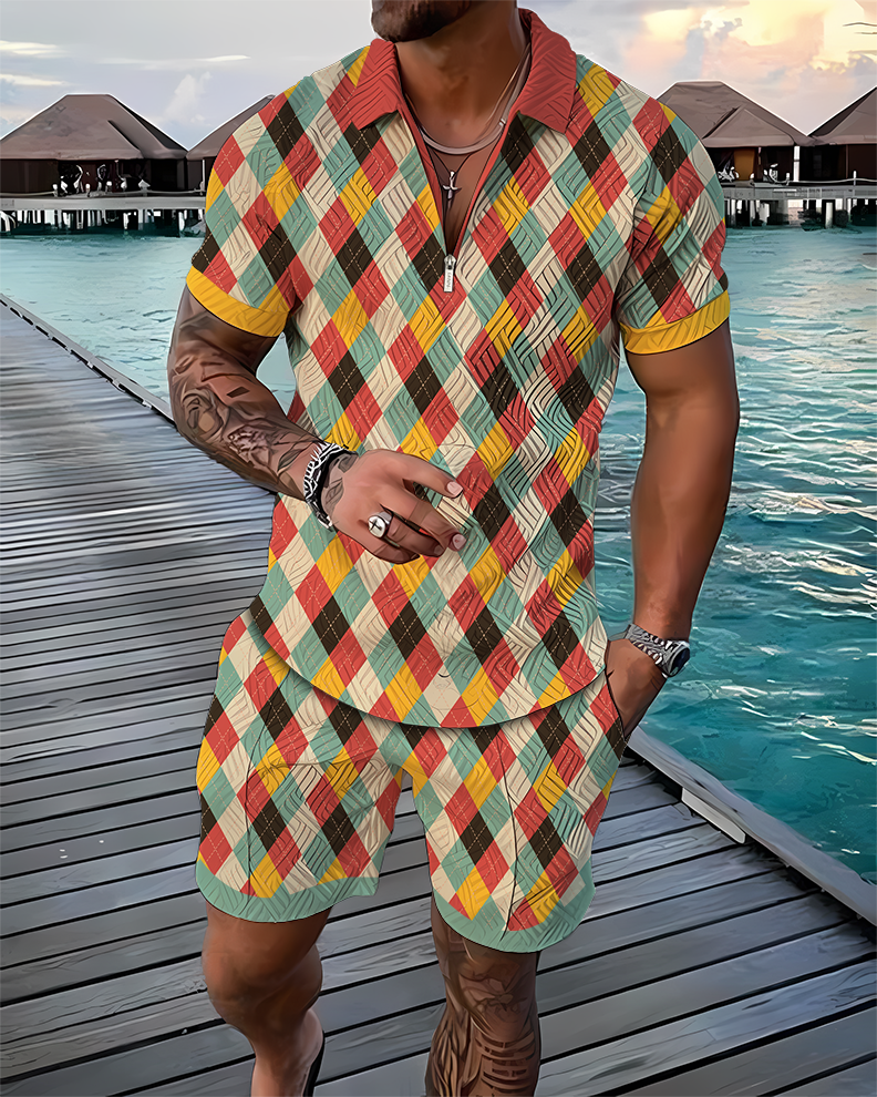 Steiny Polo Shirt And Shorts Co-Ord - DUVAL
