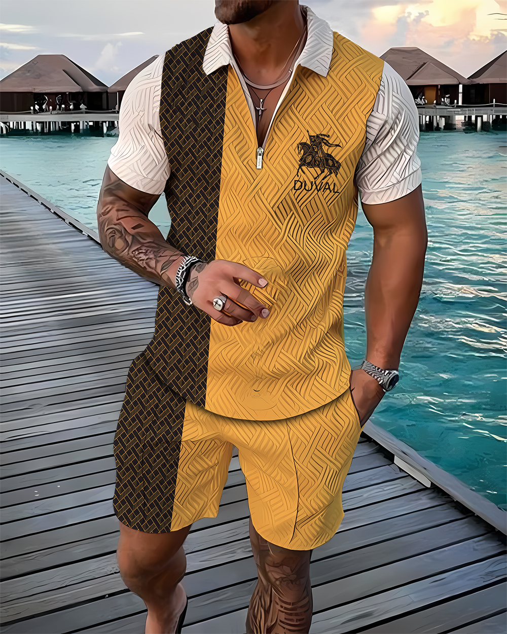 Polymer Traveler Polo Shirt And Shorts Co-Ord - DUVAL