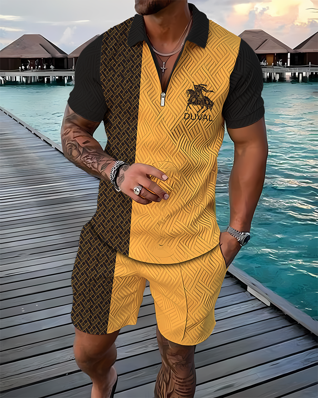 Polymer Traveler Polo Shirt And Shorts Co-Ord - DUVAL