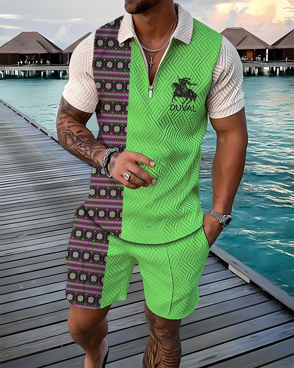 Dante Traveler Polo Shirt And Shorts Co-Ord - DUVAL